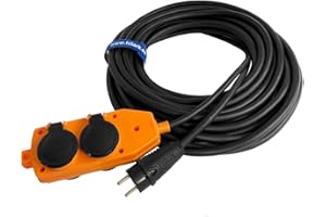 HILARK CABLE TECH Hilark Enrouleur Cable Electrique H05VV-F 3x2,5 5m rallonge électrique avec Bloc Prises Professionnelle