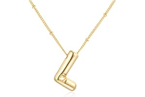 SYYHSYAL Gold Bubble Letter Necklace for Women,18k Gold Plated Balloon Initial Letter Pendant Necklace Charm Pendant Necklaces Gold Jewelry Birthday Gifts Women Teen Her Mom Grandma Wife Sister
