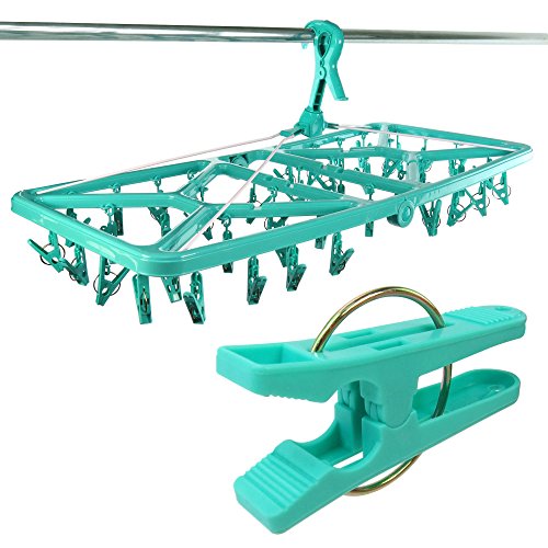 HANGERWORLD Stendibiancheria con 42 Mollette in Plastica Salvaspazio per Intimo e Calzini