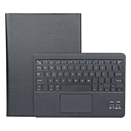 Funda con Teclado Bluetooth CoastaCloud Teclado Bluetooth Inalámbrico 3.0 QWERTY Español con Multi Touchpad - Compatible 9-10.6 Pulgadas Cualquier Windows / Android OS Tablet PC (Tamaño de la tableta adecuada:Min 15x24cm Max 18x26cm) Negro
