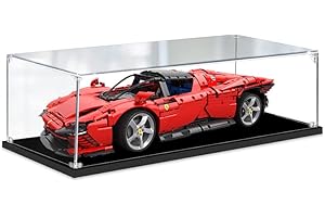 APRILA Acrylic Display Case for Lego 42143 Technic Ferrari Daytona SP3, Transparent Dustproof Display Box, 62 x 30 x 20CM