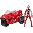 Power Rangers Dino Fury Rip N Go T-Rex Battle Rider and Dino Fury Red Ranger 15-cm-Scale Vehicle and Action Figure Toys, Multicolor (F4213)