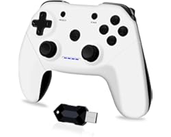 Clevo Manette PC, 2.4G Manette PS3 sans Fil Manette pour PC Connectée USB, Manette Contrôleur de Jeu avec Double Vibration po