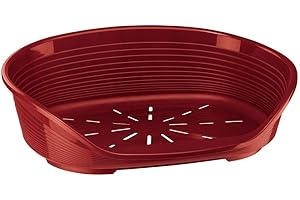 Ferplast Panier Chien Panier Chat 100% en Plastique, Respirante et Antidérapante Siesta Deluxe, 70,5 x 52 x 23,5 cm, Bordeaux