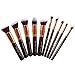 Party Queen Classic 10Pcs Kabuki Makeup Brush Set with Luxury Pouch