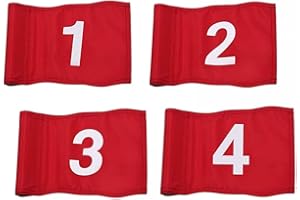 MiOYOOW Golf Flag, 4PCS Mini Flags with Tube Waterproof Golf Target Banners for Indoor Outdoor Backyard