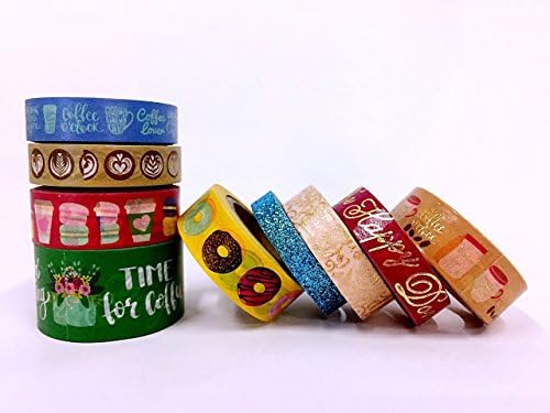 Washi Tape Set - 9 Rolls Decorative Washi Masking Paper Tape, Washi Tape Crafts, Washi Tape Dispenser, Great Crafts for DIY, Scrapbooking, Daily Planners, Gift Box, School Project, Photo Album Decorations Versatile Tapes, by Atoz Create