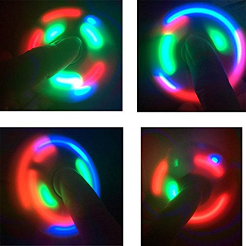 Saingace Gericht Muster LED Licht Fidget Hand Spinner Stress Relief Manipulative Spiel Spielzeug - 3