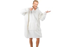 sunyana Decken Hoodie, Blanket Hoodie Decke für Damen, Decke Pullover Kuschepullover Mann, Deckenpullover Übergröße für Erwachsene (Beige)