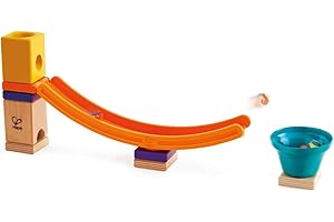 Hape Circuit Billes Rampe Mega Skatepark Quadrilla, 9 Pièces + 8 Billes - Kit d'Extension pour Circuit à Billes en Bois - Jeux de Construction en Bois - Jeu Enfant 4 Ans et Plus - Fille et Garçon