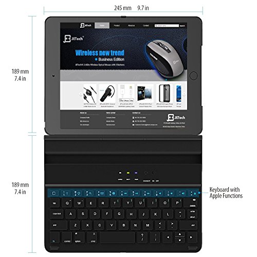 iPad Air Tastatur, JETech Drahtlose Bluetooth Tastatur Keyboard Case/Hülle mit 360 Grad-Umdrehung und Multi-Angle Stehen für Apple iPad Air – 2012 - 3