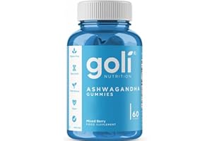 ‎GOLI Goli Nutrition, Ashwagandha mit Vitamin D, 60 vegane Gummies, 300mg KSM-66® Ashwagandhawurzel-Extrakt & 25mcg Vitamin D2 je Dosis, Glutenfrei, GMO frei, Beerengeschmack