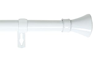 HOMEYA - Barra Cortina Extensible 70-120CM - Barra Metal para Cortinas con Remate Moderno - Palo 19mm para Cortinas Ligeras