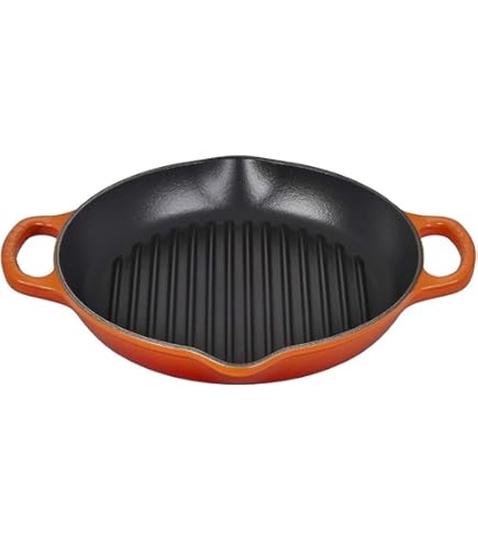 Le Creuset Signature geëmailleerde gietijzeren koekenpan met handgreep en twee schenklippen