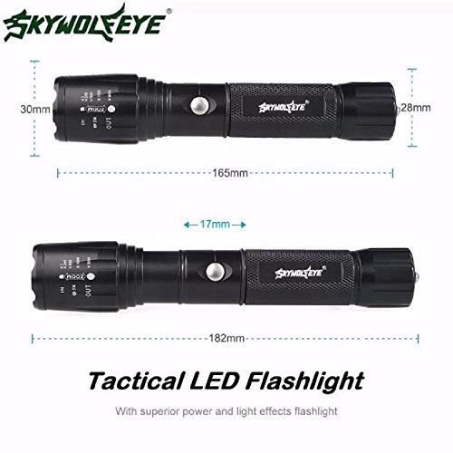 Amcool LED Taschenlampe G700 5000 Lumen 800 Zoom Super Hell Militär Mini Taschenlampen Flashlight Schwarz - 3