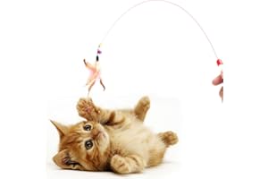 Digiflex Bacchetta Elastica da 36" (91.44 cm) con campanella e Piuma per Giocare con Il Gatto.