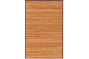 LOLAhome Alfombra de bambú Marrón Claro de 60x90 cm, Antideslizante, Anti Manchas, Resistente a la Humedad, para Salón, Dormitorio, Cocina, Baño, Pasillo, Garaje