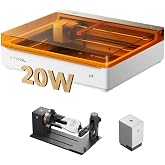 xTool M2 Laser Engraver 20W with CMYK Printer and RA3 Lite Rotary Accessory, Class 1 Closed Laser Cutter for Glasses, Cups, T