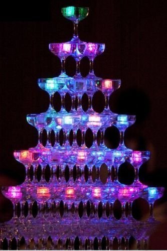 Dreamhigh 12 Stück LED Eiswürfel Non Toxic Wasser Dekorative LED-Flüssigkeitssensor für Party-Hochzeit-Club-Bar - 7