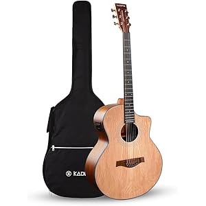 Kadence Acoustica A06N 40” Semi-Acoustic (Electro-Acoustic) | Grand Auditorium Cutaway | EQ   Built-in Tuner | Natural Finish | Super Combo | Free Learning Course