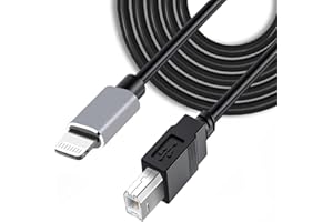 Wuedozue Phone to MIDI Cable,USB 2.0 OTG Type B Musical Instrument Midi Adapter Cord Compatible with iPhone 11 Pro / 11 /XS/Max/X/8/7 to Electric Piano,Midi Keyboard,Audio DAC and More