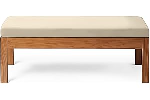 RZYW Cuscino Panca Esterno Impermeabile, Cuscino per Panca da Interno Cuscino Seduta Panca con Fondo Antiscivolo, Cuscini per Sedie da Giardino Panche Altalena Patio,Beige,80X40X5cm