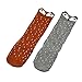 Shorven Baby Kids Cotton Socks Knee High Long Socks 2 Packs Grey&Brown Fox (2 pairs) S (0-2 Years)
