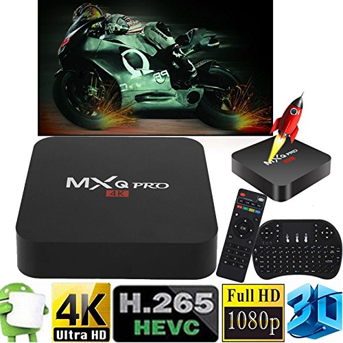 Cewaal (UE Pulg) Smart TV Box, Android 6.0 Amlogic RK3229 1 GB + 8 GB Quad Core Réseau WiFi 1080 P HD 4K Smart TV Box Media Player + I8 Clavier pour MXQ Pro