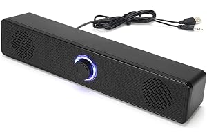 Riven TV Soundbar högtalare, svart trådlös hemmabiohögtalare med volymkontroll, ljudsystem med djup bas för projektor bärbar
