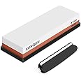 KUNQUN Whetstone 400 1000 Grit, Premium Knife Sharpening Stone set 2-in-1 Dual Grits, Professional Japanese Water Stone Sharp