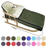 SUPER-KOMBI-SPARANGEBOT ** Holzschlitten + Winterfußsack (108cm) **