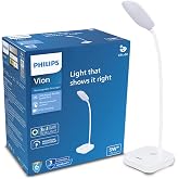 PHILIPS 5W VION White LED Desk Light | 3-in-1 Study & Table Lamp | EyeComfort Technology | Adjustable Design | Energy Efficie