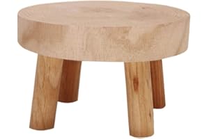 SANGDA Indoor Plant Stand, Wooden Flower Pot Stand Solid Wood Garden Plant Pot Riser Display Stands Round Planter Rack Flowerpot Holder for Indoor Outdoor Living Room Entryway,14*9*6CM