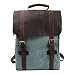 Produktbild S-ZONE Updated Doppelte ReiVerschluss Version Segeltuch Leder Canvas Vintage-Stil Unisex Junge Reisetasche Wandertasche 15 inch Laptop Rucksack f¨¹r Studenten Freizeit Aktualisiert