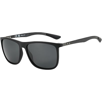 CGID Classici Indistruttibili TR90 Occhiali da Sole da Uomo e Donna Polarizzate 100% UV Montatura Nera Lucida Lente Polarizzata Nera CGID Classici Indistruttibili TR90 Occhiali da Sole da Uomo e Donna Polarizzate 100% UV Montatura Nera Lucida Lente Polarizzata Nera