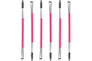 FYACCD 6 sztuk pędzelków do brwi, pędzel do oczu, zagięty pędzelek do brwi, szczotka do brwi i spooli, mini szczotka do rzęs do cieniowania wygiętych brwi