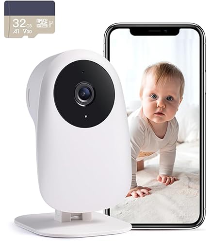Konyks Camini 2 | Cámara de vigilancia Interior WiFi | Detección de Movimiento y Sonido | Sirena integrada | Notificaciones de teléfonos Inteligentes | Visión Nocturna