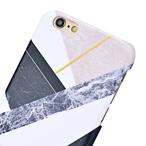 iPhone 6S Case, iPhone 6 Case, GrandEver Hard PC Marble Case for Apple iPhone 6S 6 High Quality Plastic Back Cover Stitching Color Pattern Design Flexible Nice Back Case Rigid Protective Shell for Apple iPhone 6S/iPhone 6 (4.7