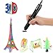Produktbild LZX 3D-Druckstift, Sicher Und Einfach Zu Bedienen 3D-Stift Mit LCD-Bildschirm, Geeignet Für Kinder, 3D-Zeichnungs Stift, 20-Farbige Pla-Filament-Nachfüllung (Schwarz)