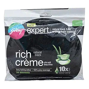 Godrej Expert Rich Creme Hair Colour Cream, Shade 1.00 Natural Black, 40ml
