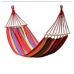 ARKIT Folding 2 Person Double Outdoor Portable Swing Bed Camping Hammock with Wood Spreader (Multi)