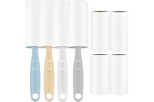 QINGYIWL Rullo Togli Peli Animali 8 Rotoli con 4 Dispenser Rullo Pelucchi per Vestiti Divano Letto Peli di Gatto Peli di Cane e Moquette, 480 Fogli Rullo Adesivo Togli Peli Animali