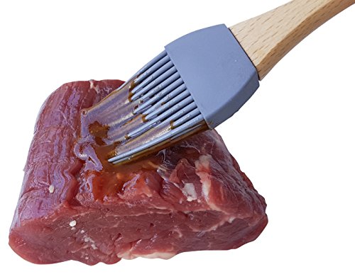 Silikon Pinsel mit Holzgriff 18cm – Grillpinsel, Backpinsel, BBQ-Pinsel, Silikonpinsel, Silicon Brush - 4