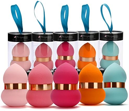 Miss Gorgeous Makeup Sponges Blender Foundation Latex Free Blending Sponge (5Pcs/Set, Gourd-Shape)