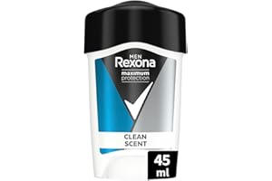 REXONA MEN - Déodorant Homme Clean Scent - Stick Anti-transpirant - 3x plus efficace contre la transpiration - Protection 96h - 45ml
