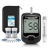 Blood Glucose Monitor Meter, Diabetes Testing Kit [2019 Upgrade] Blood Sugar Tester with 50 Codefree Test Strips and 50 Lancets - for UK Diabetics in mmol/L by Exactive EQ