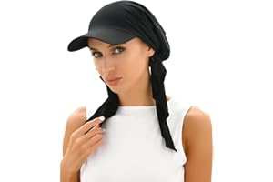 Cysocool Peaked Chemo Cap Women Sun Protection Baseball Cap Newsboy Hat Elastic Soft Bamboo Pre Tied Headscarf Headwrap Hair Loss Turbans Head Scarf Bandana Skull Cap Slouchy Beanie Bonnet