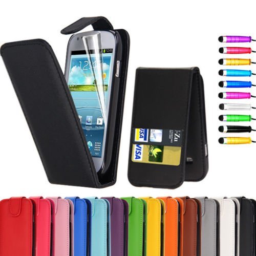 Sell-Ideas® Samsung Galaxy S6 Leather Flip Case Cover Wallet Pouch Wallet Phone Case Book Case Protective Cover, With Free Screen Cover and Stylus Pen - Premium Quality PU Leather (Vertical Flip Case, Pink)