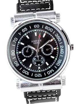 XL Militäruhr Taucheruhr Herrenarmbanduhr Chrono Design Schwarz