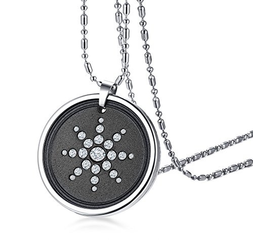 VNOX Lava Bio Scalar Energy Pendentif en Cristal Quantum Collier Soins de Santé pour Hommes Femmes,Chaîne et Boîte Gratuits